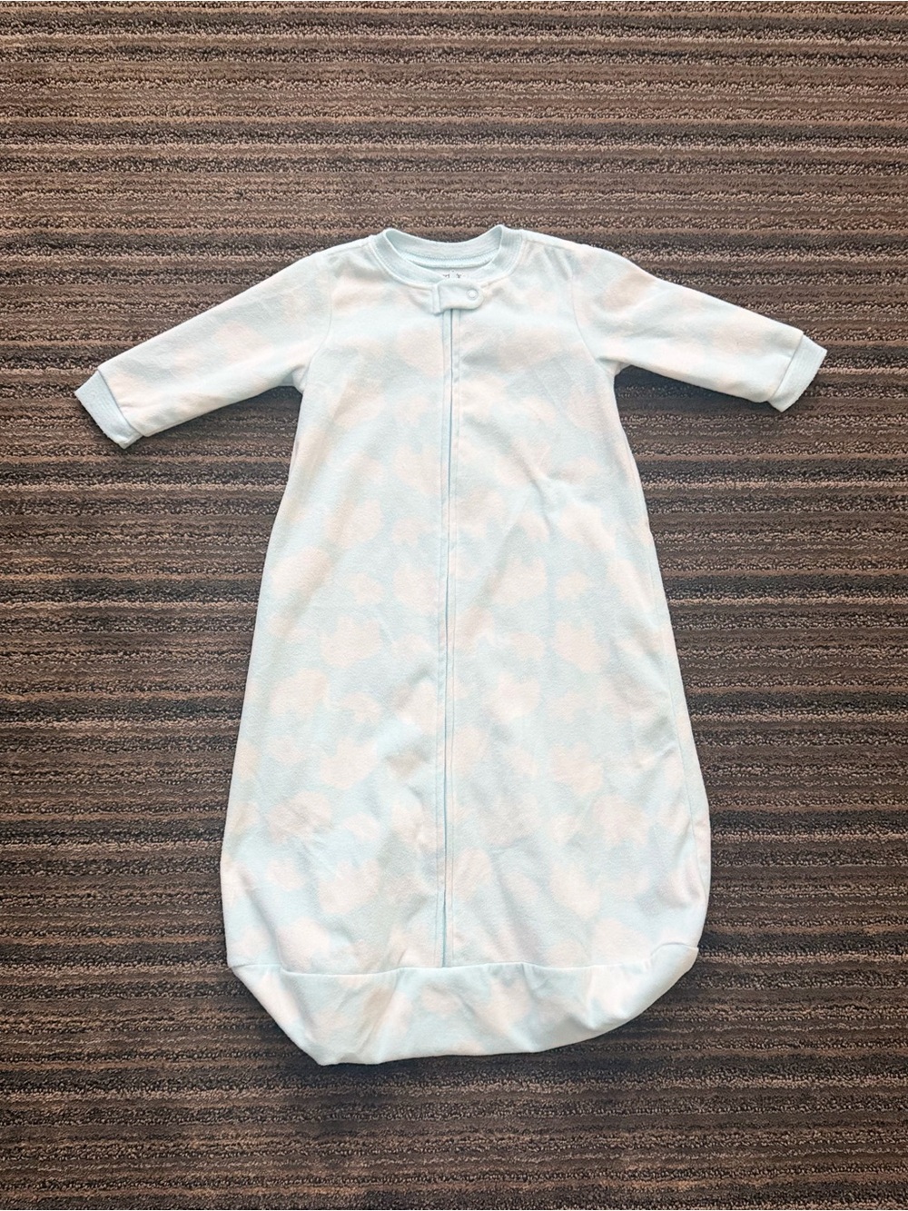 Carter’s Unisex Kids Light Blue Cloud Sleep Gown - Soft Long Sleeve Sleep Sack